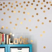 Gold Dots Wanddecoratie Muurstickers - Rondjes / Stippen Decoratie Stickers - Muurstickers Slaapkamer / Woonkamer