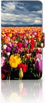 Geschikt voor Samsung Galaxy S10 Hoesje Bookcase Tulpen
