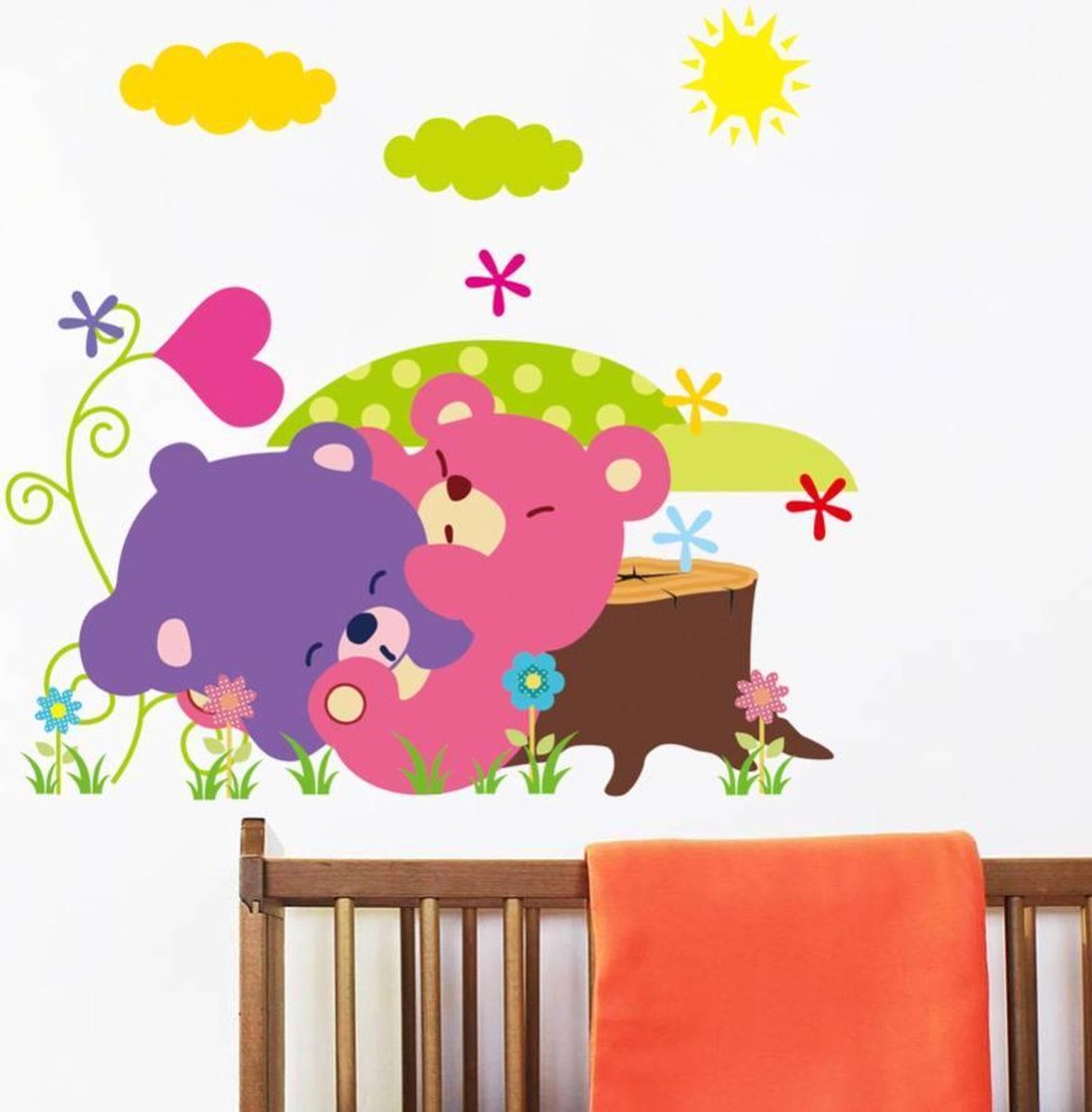 Muursticker kinderkamer – Babykamer – Muurdecoratie – Muurstickers babykamer – Dieren – Beer - DisQounts