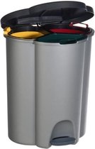 Curver Trio Pedaalemmer Prullenbak - 17l + 17l + 6l - Grijs