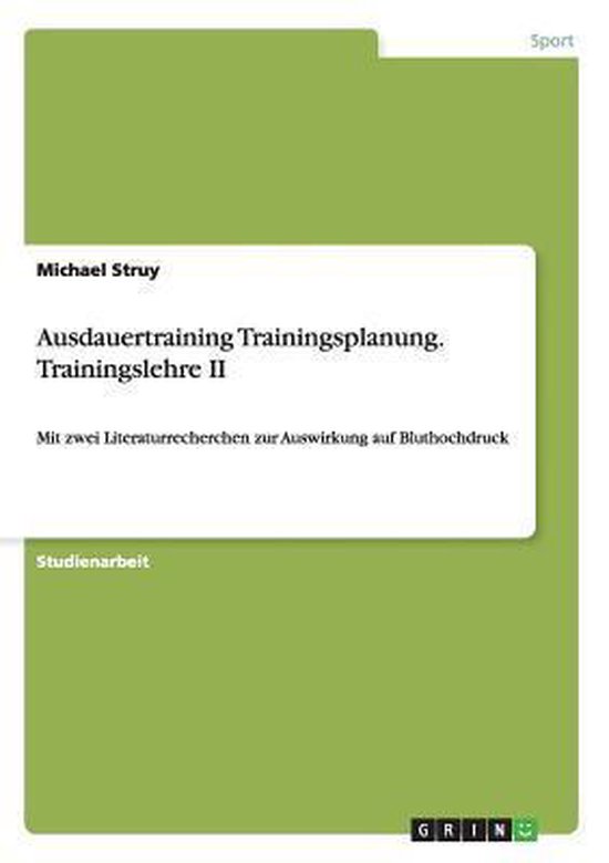 Ausdauertraining Trainingsplanung. Trainingslehre II - cover