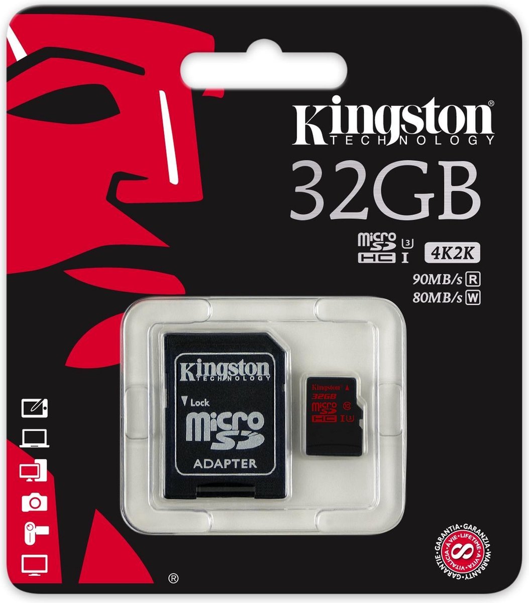 SDCA3/32GB 32GB Micro SDHC UHSI speed class 3 (U3) 90R/80W