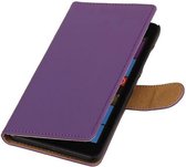 Bookstyle Wallet Case Hoesjes Geschikt voor Microsoft Lumia 535 Paars
