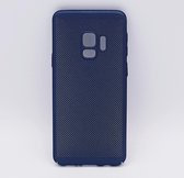 Voor Samsung Galaxy S9 – hoes, cover – TPU – metalic look gaas – blauw