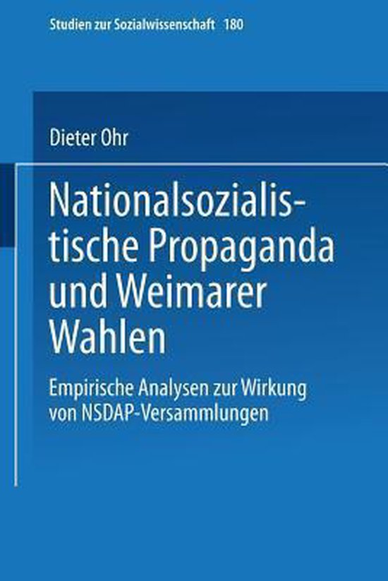 Nationalsozialistische Propaganda Und Weimarer Wahlen - cover