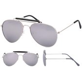 Aviator zonnebril zilver met spiegel glazen voor volwassenen - Piloten  zonnebrillen | bol.com