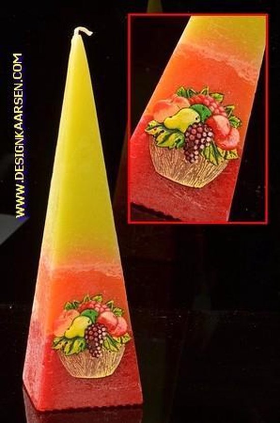 Gemengd Fruit kaars, Piramide, 33 cm