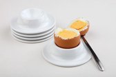 Melamine eierdopjes - Set van 4 - ø8 -5xh2 cm - Wit - Set van 4 stuks