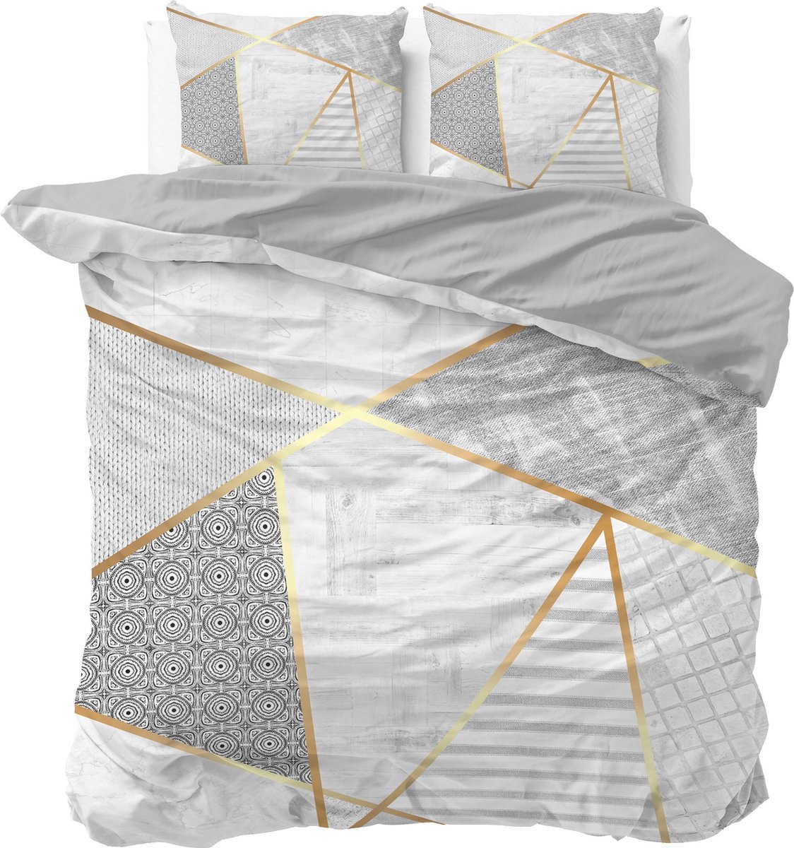 Sleeptime dekbedovertrek Graphic Wit 240 x 200/220 cm