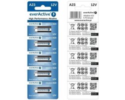 Everactive Batterijen 23A 12V Voor Afstandsbediening En Alarmcontroller (5 Stuks)