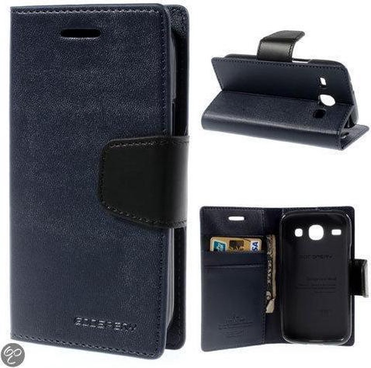 Goospery Sonata Leather case hoesje Samsung Galaxy Core i8260 i8262 Blauw
