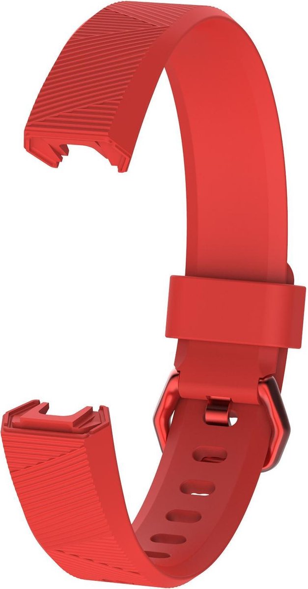 KELERINO. Siliconen bandje geschikt voor Fitbit Alta (HR) - Gespsluiting - Rood - Small