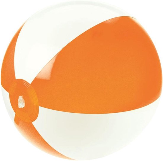 Benza Opblaasbare Strandbal Oranje/Wit 25 cm | bol.com