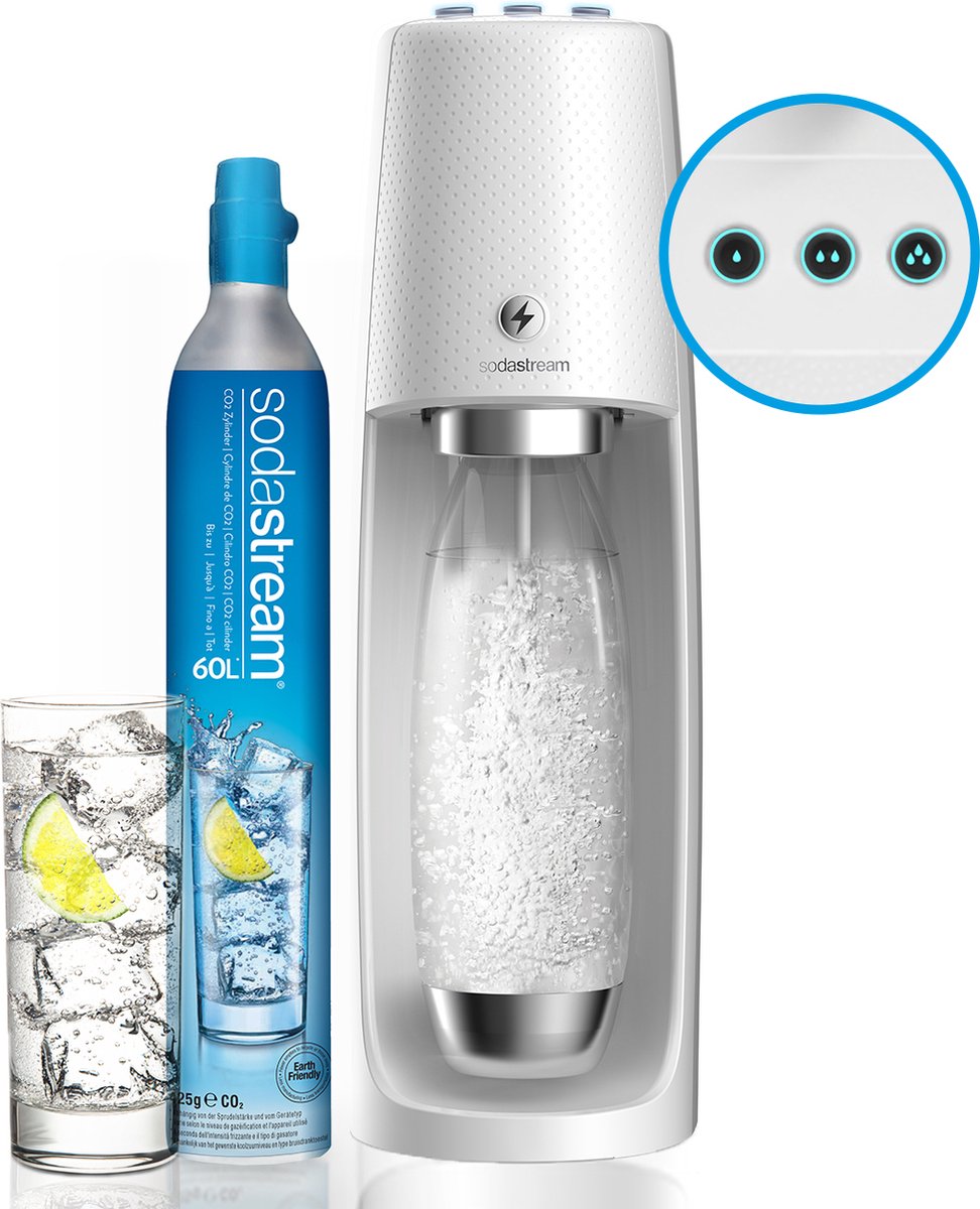 Appareil à eau pétillante SodaStream Spirit One Touch - Électrique - Blanc  | bol.com