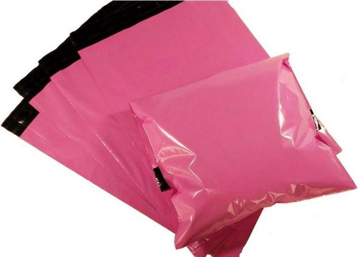 Verzendzak webshopzak roze / pink, 100 stuks 25 x 35 cm (100 st). | bol