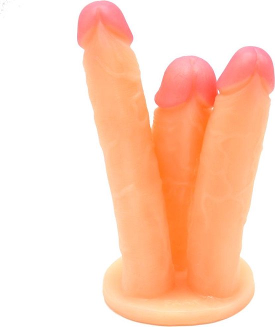 FAAK  - Triple dildo - 3 dildo's op 1 zuignap