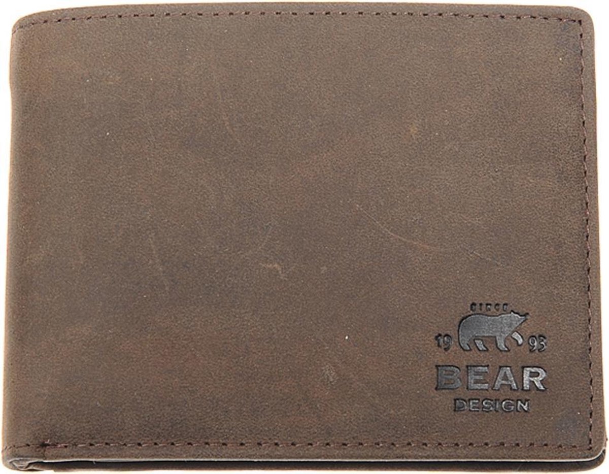 Bear Design Dark Nature Leren Billfold - Bruin