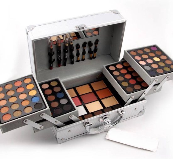 tint Mijnenveld Steen Grote make up box - beautycase - make up koffer - professioneel - visagist  - spiegel -... | bol.com