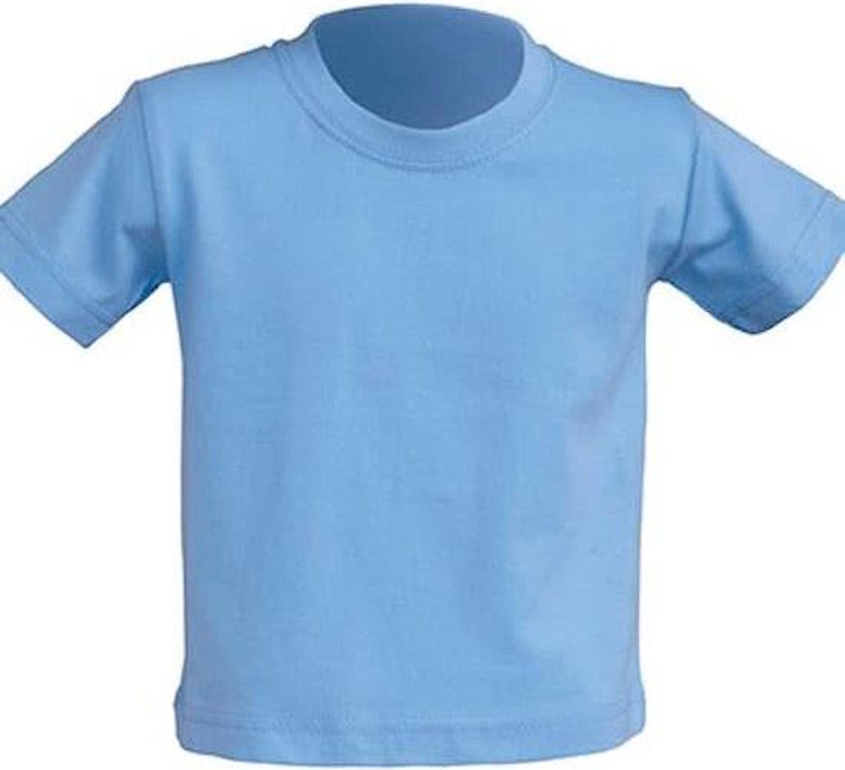 JHK Baby t-shirtjes in sky blue maat 1 jaar - set van 5 stuks