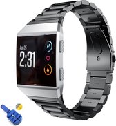 RVS Horloge Band Geschikt Voor Fitbit Ionic - Watchband - Strap Armband - Metalen Sport Armband - Small/Large Zwart