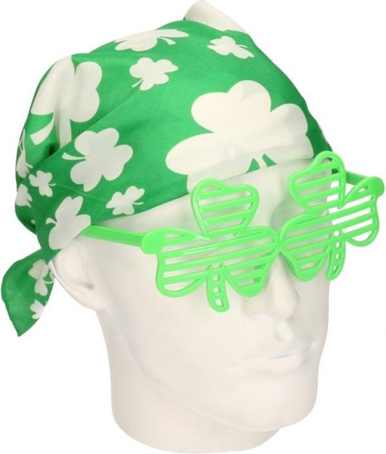 Sint Patricks Day thema party bril Klavertjes verkleed feestartikelen