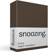 Snoozing Jersey - Topper Hoeslaken - 100% gebreide katoen - 140x200 cm - Bruin