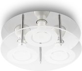 PROLIGHT plafondlamp - 3x3W - LED GU10 - 23cm - chroom met glas