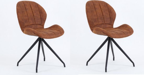 Prestige Smederij bereik 2 stoere retro stoelen (vlinder model) model Franky: kleur cognac | bol.com