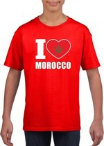 Rood I love Marokko fan shirt kinderen 134/140