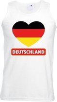 Duitsland hart vlag singlet shirt/ tanktop wit heren XXL