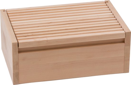 accumuleren uitbreiden Rondlopen Broodtrommel met broodplank - elsen hout, 39x26x15 cm (Pinetta) | bol.com
