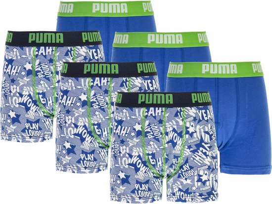 Puma Boxershort - Maat 176 - Unisex - blauw/wit/groen | bol.com