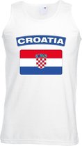 Singlet shirt/ tanktop Kroatische vlag wit heren M