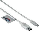 Hama USB 2.0 Connection Cable A-Plug - Mini B-Plug (B 5Pin), 1.8 m USB-kabel 1,8 m USB A Mini-USB B Wit