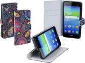 Fantasie design TPU bookcase Smartphonehoesje voor Huawei Y6 wallet case