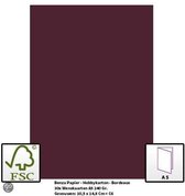 Benza Papier - Gekleurd Printpapier Hobbykarton 240 Gr. (Gram) A5 - Bordeaux - 30 Stuks (Wenskaarten)