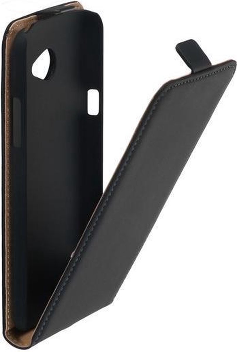 Zwart lederen flip case voor LG K5 case Telefoonhoesje