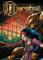 Couverture de bande dessinée "Marshall Tome 2 Maître Hisaya" avec une fille aux cheveux bleus et un robot.