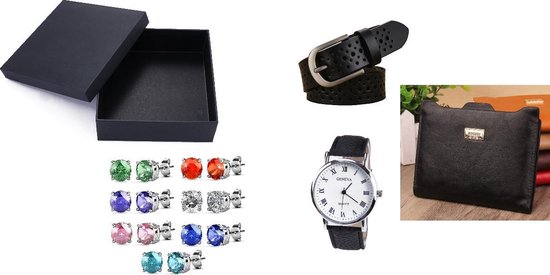 Cadeau Pakket Dames Deluxe Horloge Riem Sieraad Portefeuille