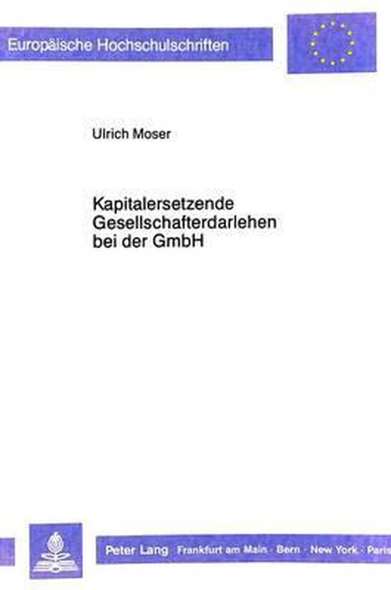 Kapitalersetzende Gesellschafterdarlehen Bei Der Gmbh - cover