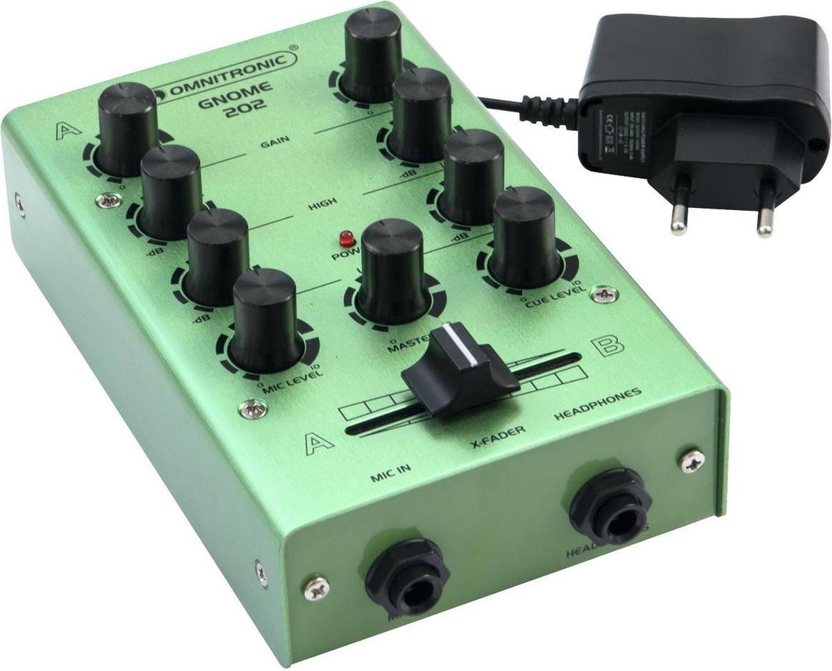 OMNITRONIC Mengpaneel Audio mixer GNOME202 Mini Mixer green