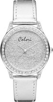Colori Supreme 5-COL379 - Horloge - leren band - zilverkleurig - Ø37 mm