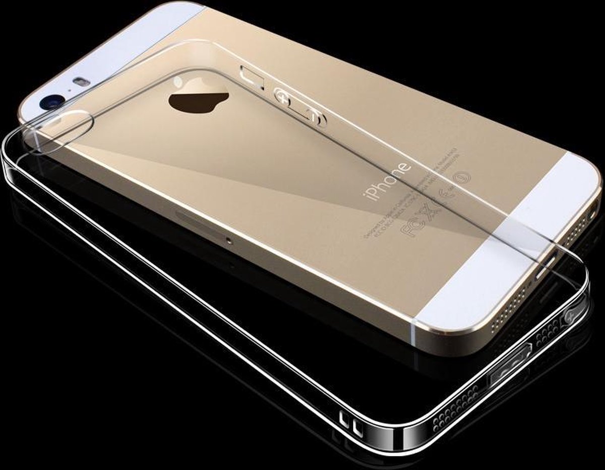 Ultra dun, Anti slip, Schokbestendig siliconen gel volledig transparante hard case geschikt voor iPhone SE / 5/ 5S