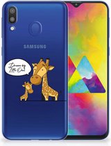 Geschikt voor Samsung Galaxy M20 Uniek TPU Hoesje Giraffe