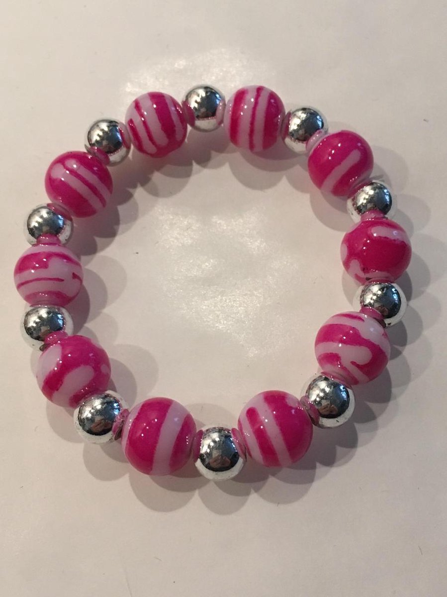 Kinderarmband kralen roze