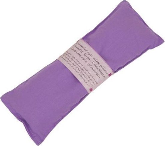 Oogkussen van biologisch katoen van Yogi & Yogini, gevuld met rijk geurende lavendel en lijnzaad, in de kleur violet, 140 gram