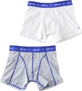 Little Label Jongens boxershorts (2-pack) - kobalt blue argyle & uni bright white