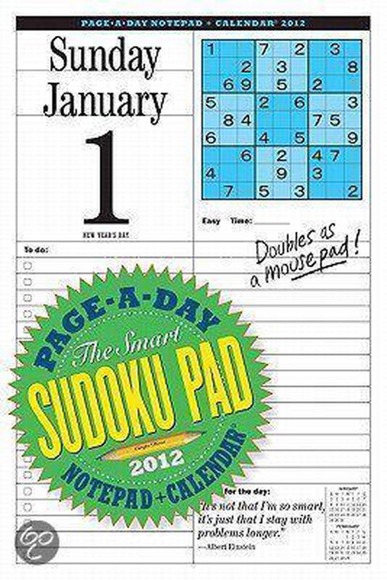 Smart Sudoku Page A Day And Notepad 2012 Calendar Nikoli 