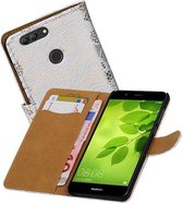 Lace Bookstyle Wallet Case Hoesjes Geschikt voor Huawei Nova 2 Plus Wit