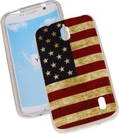 Amerikaanse Vlag TPU Cover Case voor Huawei Y625 Cover